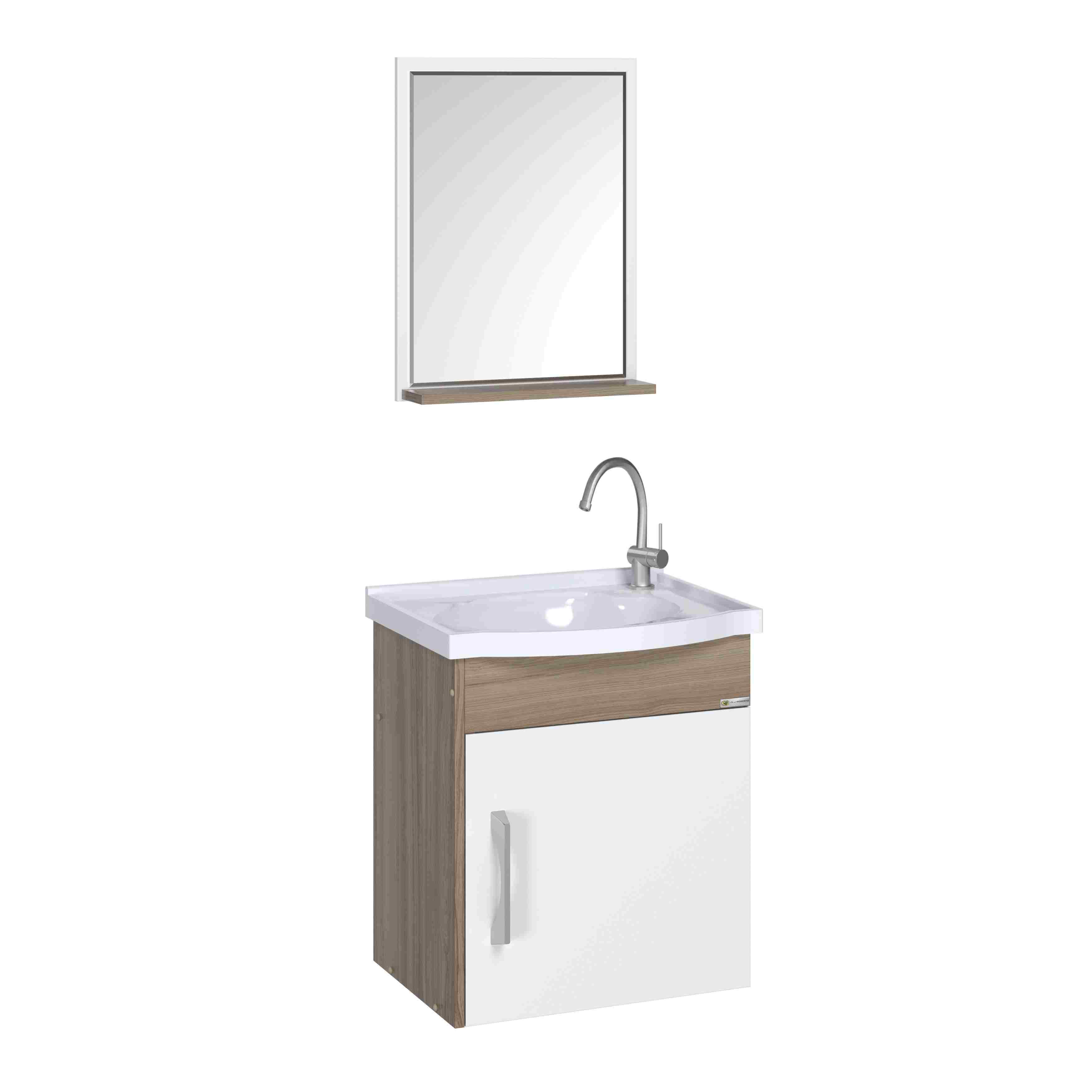 RORATO - KIT TURIM SUSPENSO 1 PORTA 39CM NOGAL/BRANCO